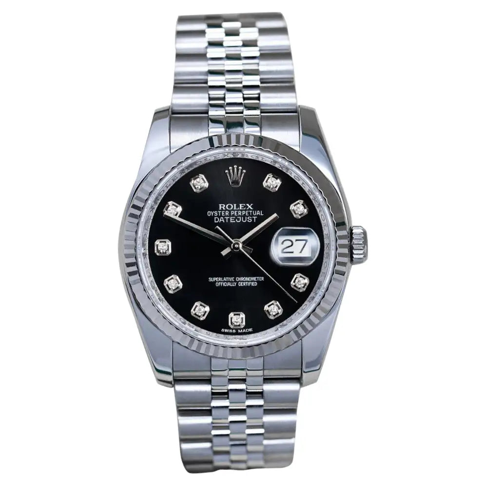 ROLEX BLACK DIAL WITH JUBILEE CHAIN