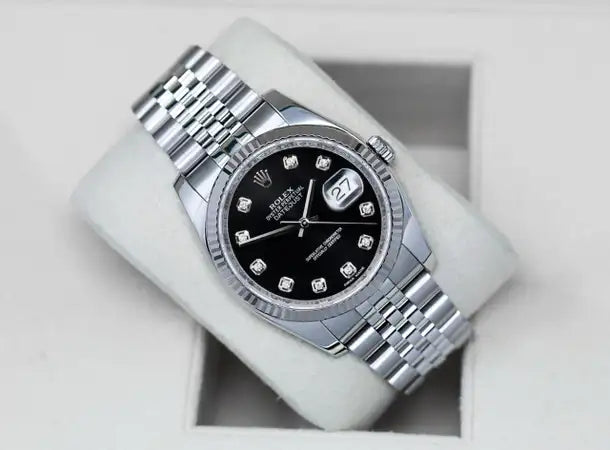 ROLEX BLACK DIAL WITH JUBILEE CHAIN