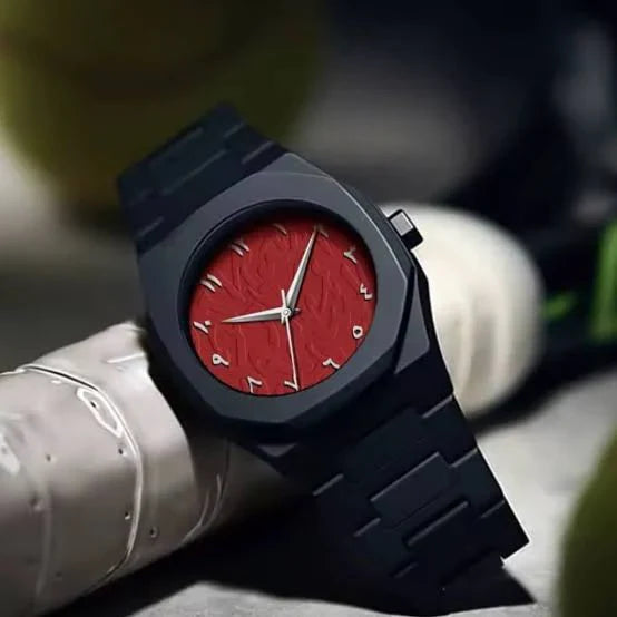 Arabic Aura Watch - Red & Black