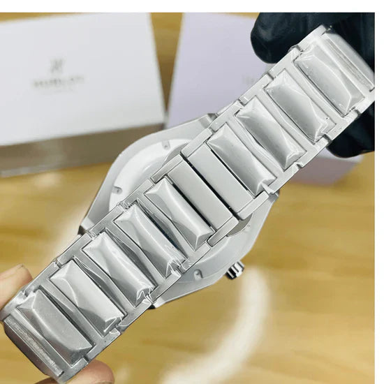 HB Premium Watch - Luxury Diamond Cut Chain - Silver Dial